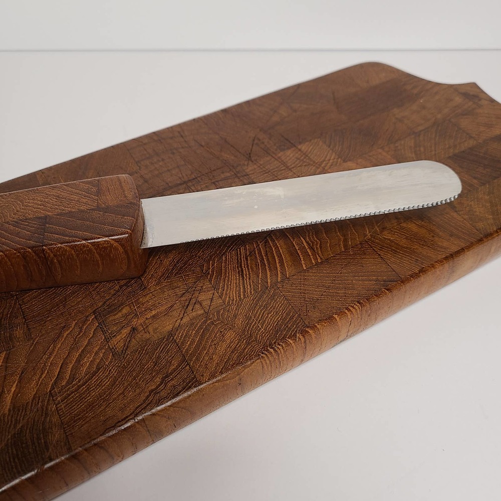 Dansk Teak Wood Cutting Board Integrated Knife 19”